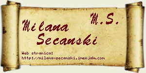 Milana Sečanski vizit kartica